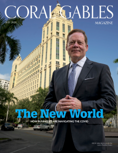 Cover of Coral Gables Magazine, with an inside feature on Dr. Herman discussing pandemic challenges.